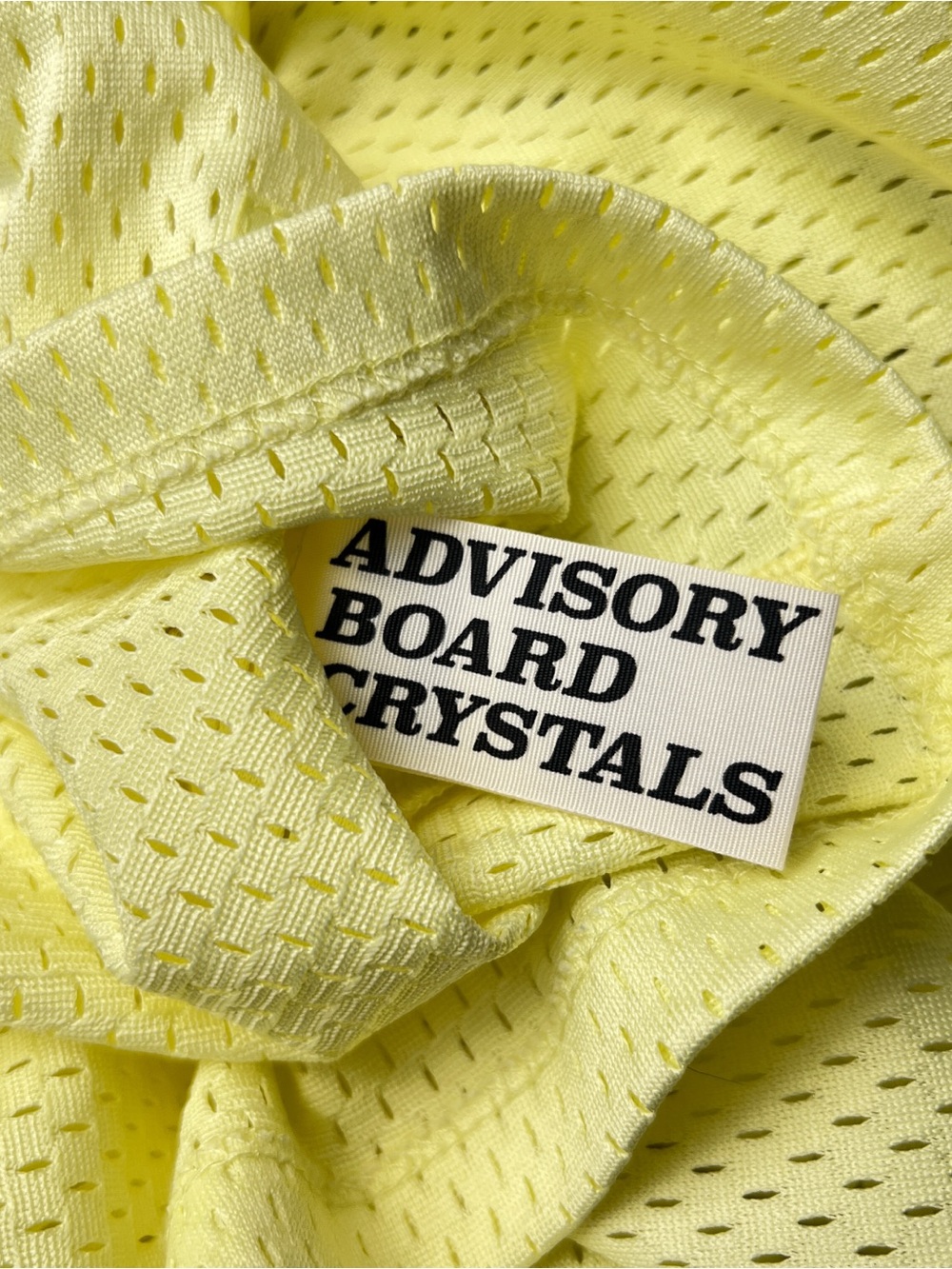 ADVISORY BOARD CRYSTALS Neon Yellow Mesh Top - Medium